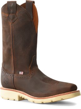 Light Brown Double H Boot Mens 12 inch Domestic Wide Square Toe Roper